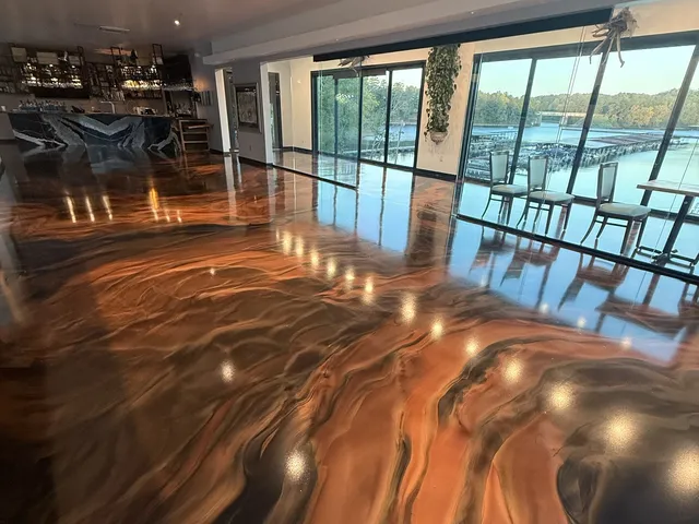 Alatoona Grill, metallic epoxy floor