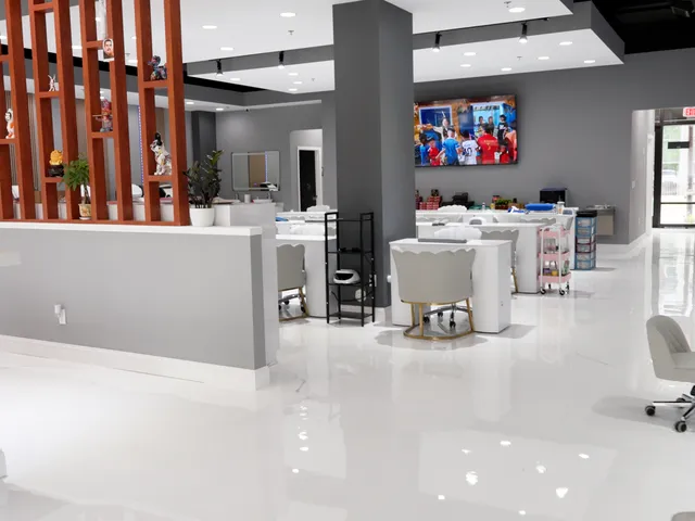 Nail salon, solid epoxy floor